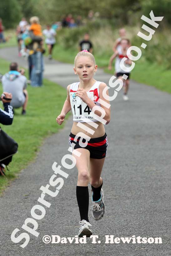 No 114 finishing the youngsters race at the Prudhoe Miners Race.